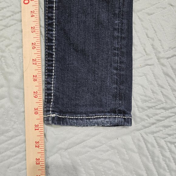 Miss Me Jeans Womens 26 Black Skinny Denim Jeans Rhinestone Studs JE104952L - Picture 8 of 12